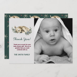 Photo Baby It's Cold Outside Winter Baby Shower Thank You Card