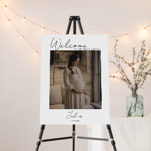 Photo Baby Shower Welcome Sign, Baby Shower Party  Foam Board