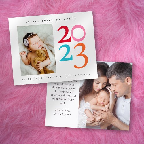 Photo Baby Thank You Birth Announcement