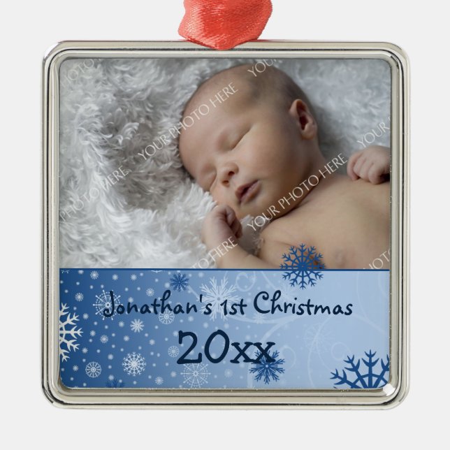 Photo Baby's 1st Christmas Ornament (Front)
