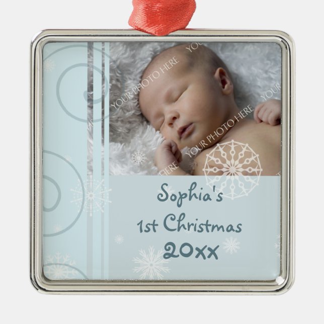 Photo Baby's 1st Christmas Ornament (Front)