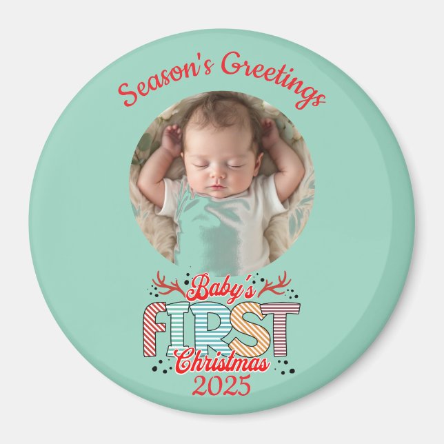 Photo BABY'S First Christmas Personalize Magnet (Front)