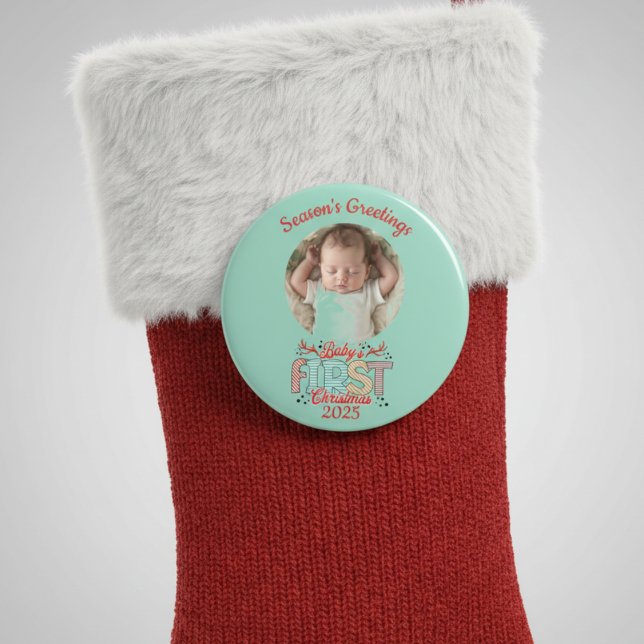 Photo BABY'S First Christmas Personalize Magnet (Creator Uploaded)