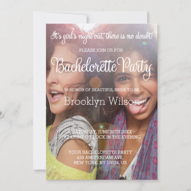 Photo Bachelorette Party Invitations (Front)