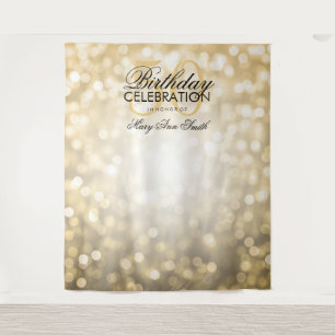 Photo Backdrop 50th Birthday Gold Glitter Lights