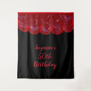 Photo Backdrop 50th Birthday Party Black Red