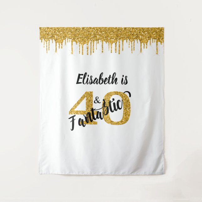 Photo Backdrop Booth 40 and Fantastic Party Gold (Front)