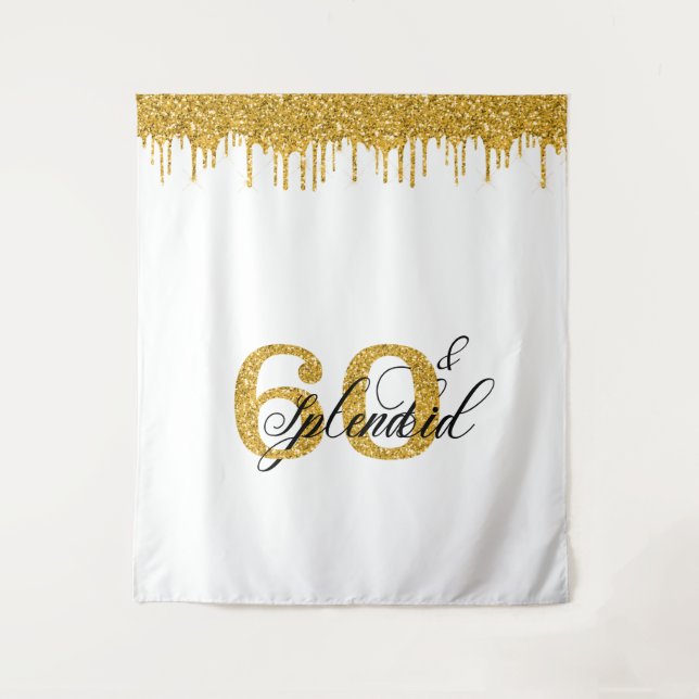 Photo Backdrop Booth 60 Sixty Birthday 60th (Front)