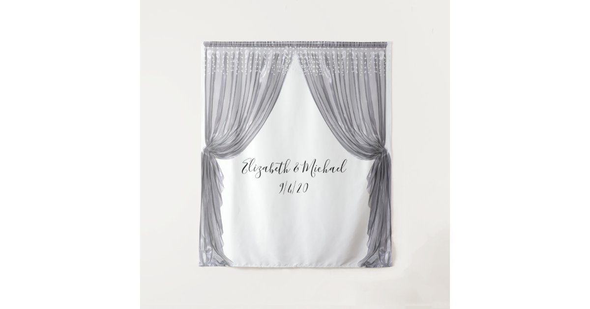 Photo Backdrop Wedding Elegant Silver Curtain | Zazzle.com