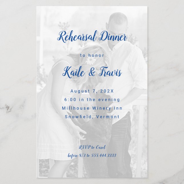Photo Background Budget Rehearsal Dinner Invite Flyer (Front)