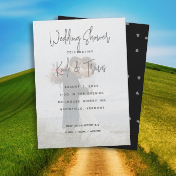 Photo Background Engagement Shower Invitations by sandpiperWedding at Zazzle