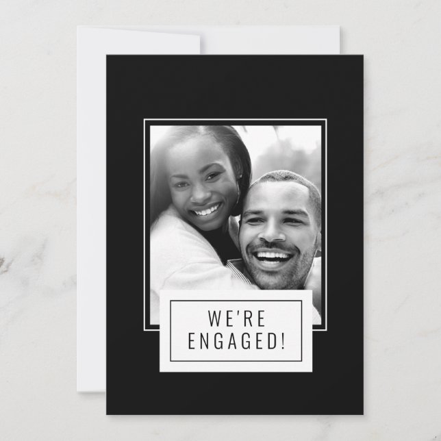 Photo Badge | B/W Photo | Black | Engagement Card (Front)