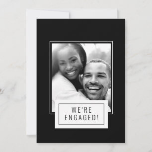 Photo Badge B/W Photo Black Engagement Card