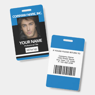 Photo Badge - Black and Blue