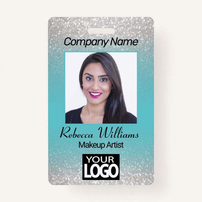 Photo Badge - Blue with Faux Glitter (Front)