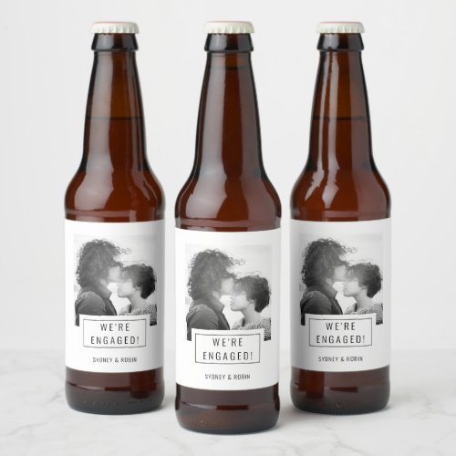 Photo Badge  Engagement  Beer Label  White