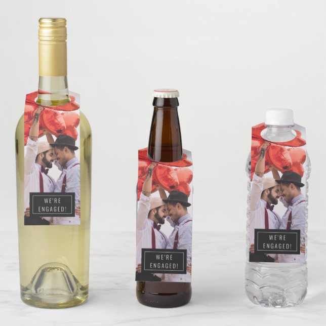 Photo Badge | Engagement | Bottle Hanger Tag (In Situ)