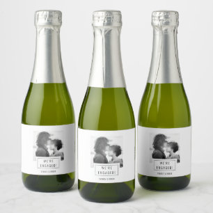 Photo Badge   Engagement   Mini Sparkling Wine Lab Label