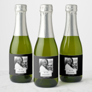 Photo Badge   Engagement   Mini Sparkling Wine Lab Label