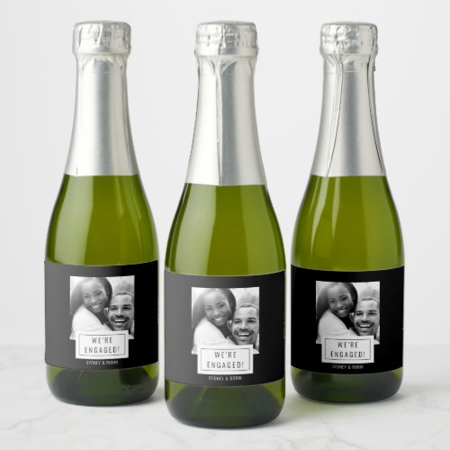 Photo Badge  Engagement  Mini Sparkling Wine Lab Sparkling Wine Label