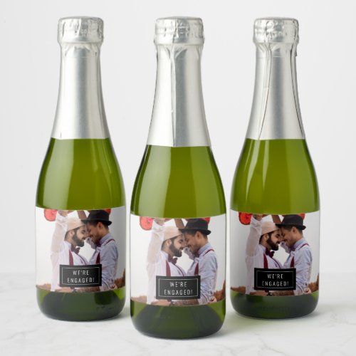 Photo Badge  Engagement  Mini Sparkling Wine Lab Sparkling Wine Label