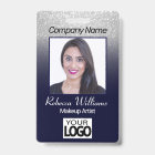 Photo Badge - Navy Blue with Faux Glitter