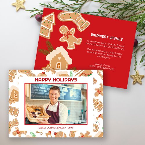 Photo Bakery Gingerbread Thank You Holiday Card