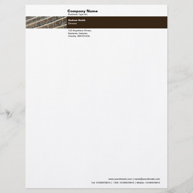Photo Band - Scaffolding Letterhead (Front)