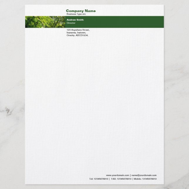 Photo Band - Trees Letterhead (Front)