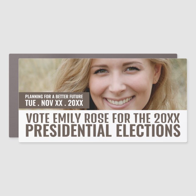 Photo Banner Political Campaigner Advertising Car Magnet (Front)