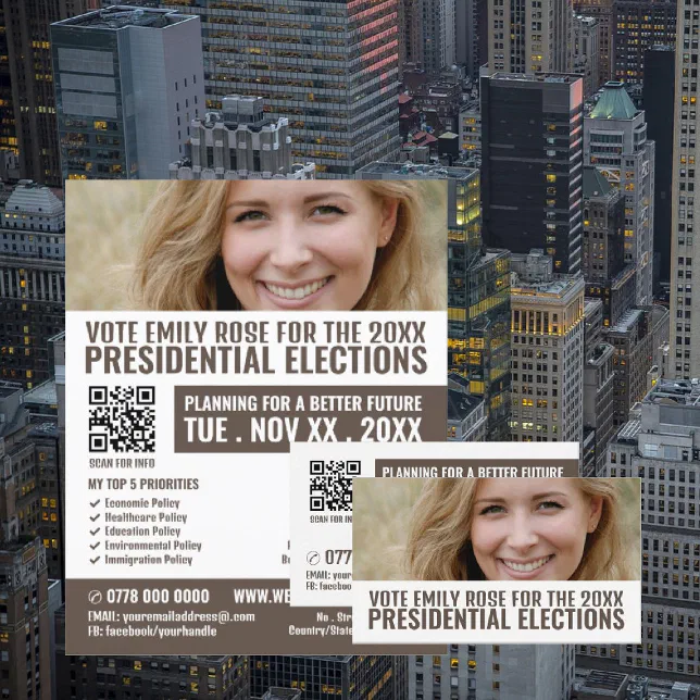 Photo Banner Political Campaigner Business Card | Zazzle