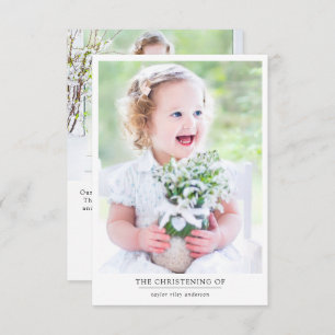 Photo Baptism Christening  Thank You Card