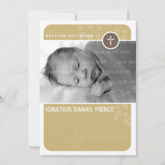 PHOTO BAPTISM INVITATION :: heart spot 6P