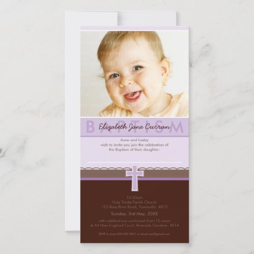 PHOTO BAPTISM INVITATIONS  pure 1