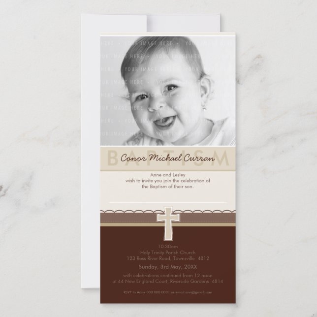 PHOTO BAPTISM INVITATIONS :: pure 7 (Front)