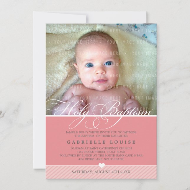 PHOTO BAPTISM INVITE :: lovely type 1 (Front)