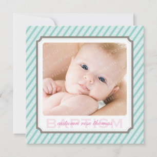PHOTO BAPTISM INVITES :: candystripes 3SQ