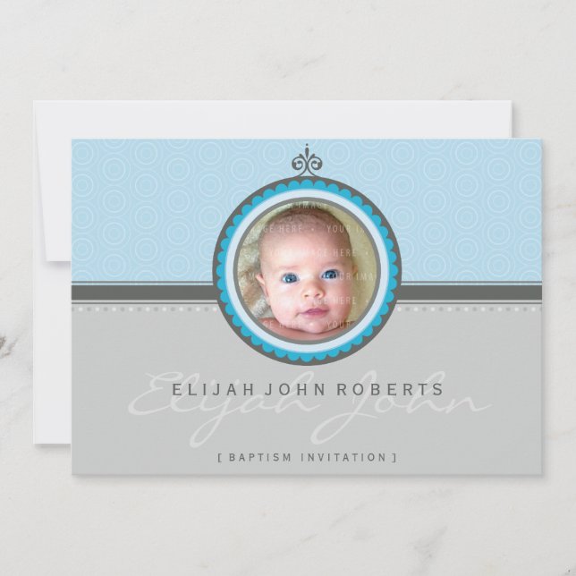 PHOTO BAPTISM INVITES :: fanciful 4L (Front)