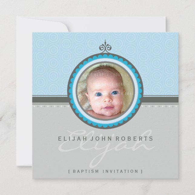 PHOTO BAPTISM INVITES :: fanciful 4SQ (Front)