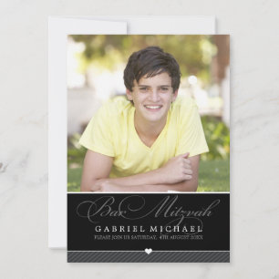 PHOTO BAR MITZVAH INVITE :: lovely type 2