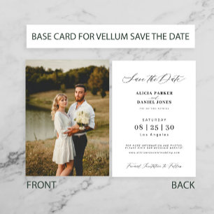 Photo base card for vellum wedding save the date