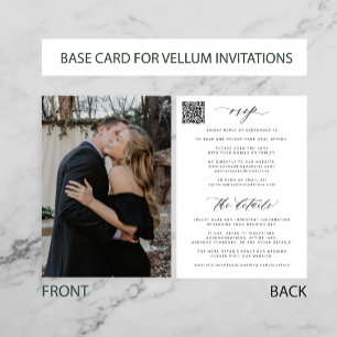 Photo base for vellum all in one QR code wedding Invitation