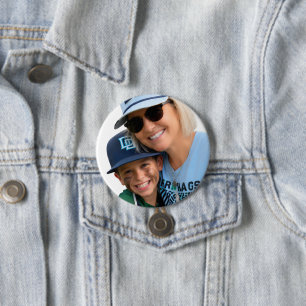 Photo Baseball Grandma Button