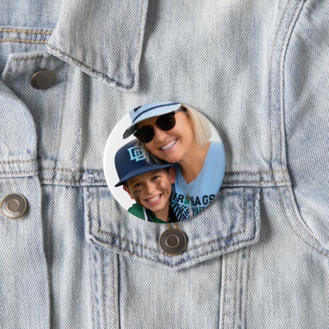 Photo Baseball Grandma Button (In Situ)