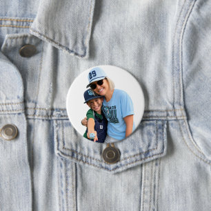 Photo Baseball Grandma Button