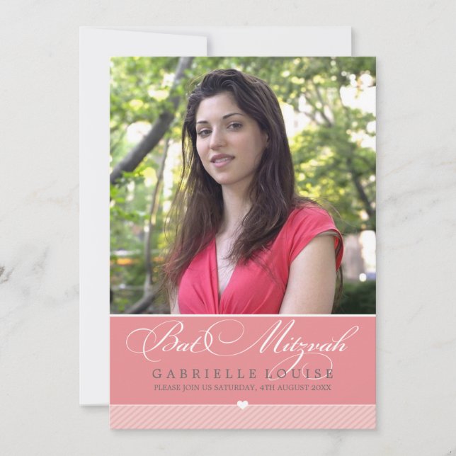 PHOTO BAT MITZVAH INVITE :: lovely type 1 (Front)