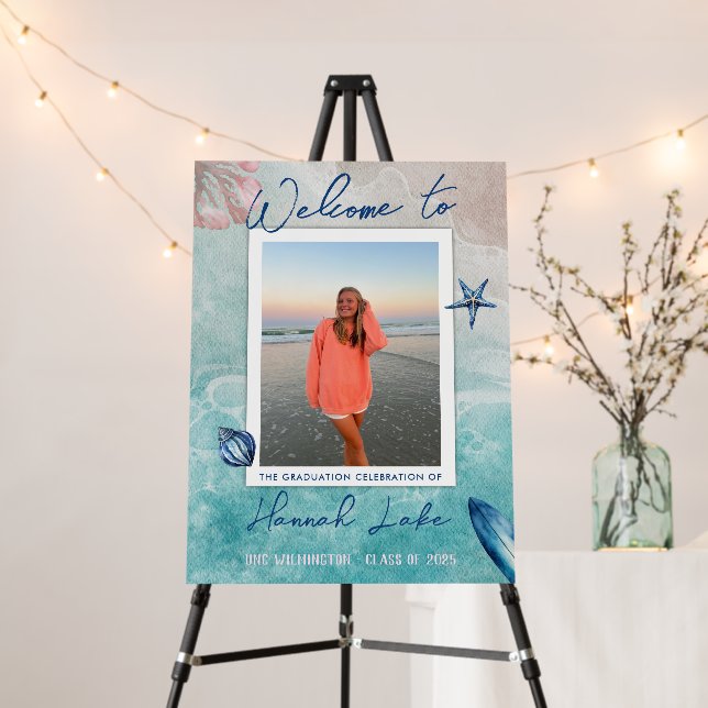 Photo Beach Graduation Welcome Sign (In Situ (Stand))