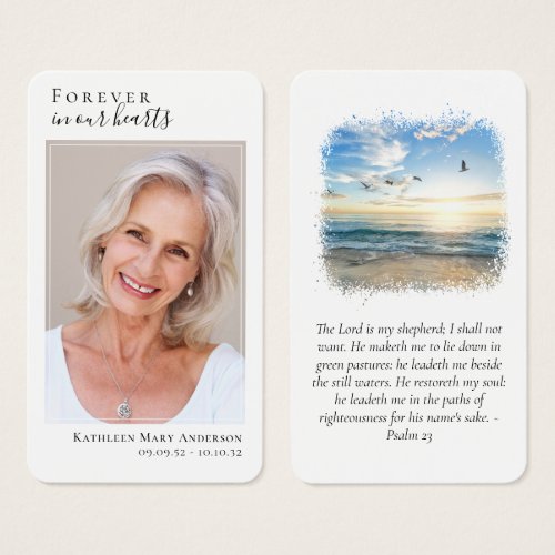 Photo Beach Memorial Prayer Card