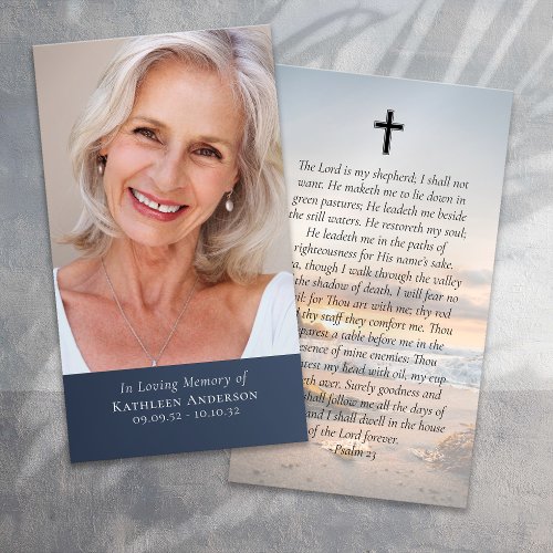 Photo Beach Sunrise Memorial Prayer Card