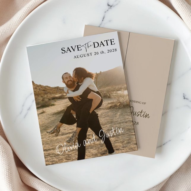 Photo Beige Save the Date Invitation (Creator Uploaded)